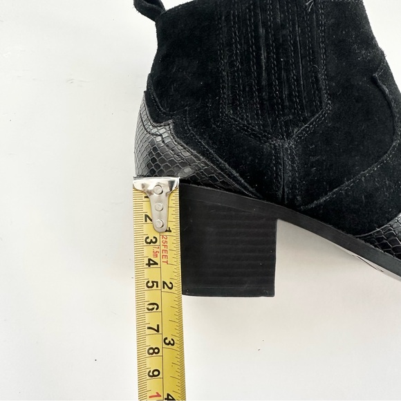 ZARA | SPLIT SUEDE WESTERN COWBOY ANKLES BOOTS SNAKE SKIN EMBOSSED SIDE ZIPPER - Picture 8 of 11